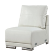 Althy Modular Armless Lounge Chair-Chrome Metal-White Faux Leather