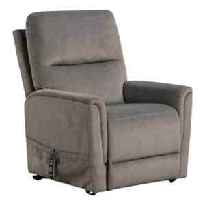 Power Lift Chair with Heat and Massage-Gray Fabric Padded-USB Port