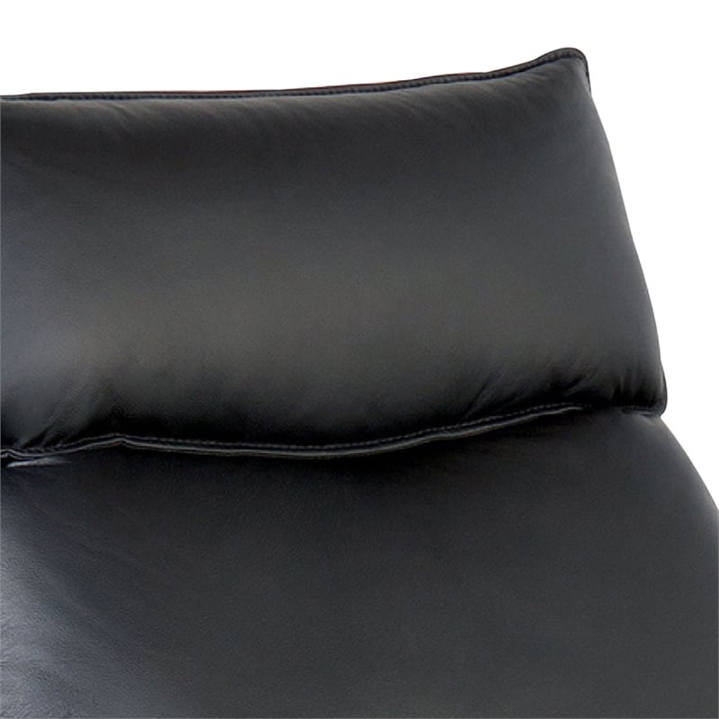 Lenne Manual Recliner Chair-Flared Padded Arms-Black Leather Match