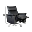 Lenne Manual Recliner Chair-Flared Padded Arms-Black Leather Match