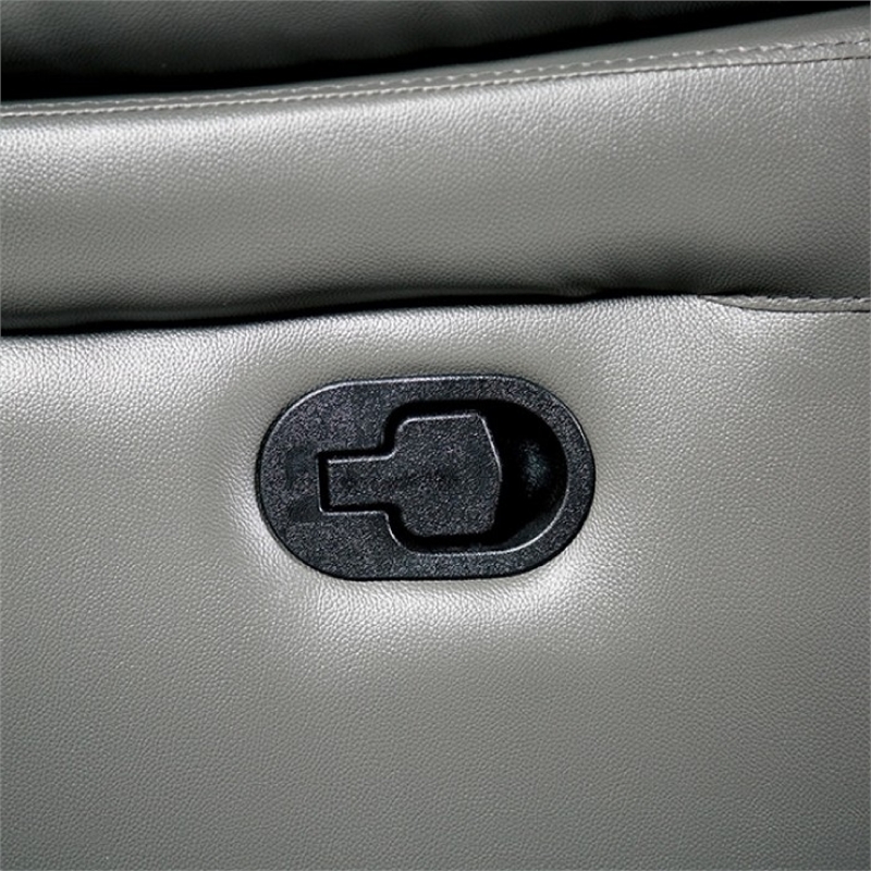 Larus Manual Recliner Chair-Pillow Top Arms-Dark Gray Leather Match