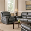 Larus Manual Recliner Chair-Pillow Top Arms-Dark Gray Leather Match