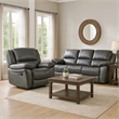 Larus Manual Recliner Chair-Pillow Top Arms-Dark Gray Leather Match