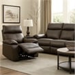 Ozy Manual Recliner Chair-Pillow Top Arms-Dark Brown Leather Match