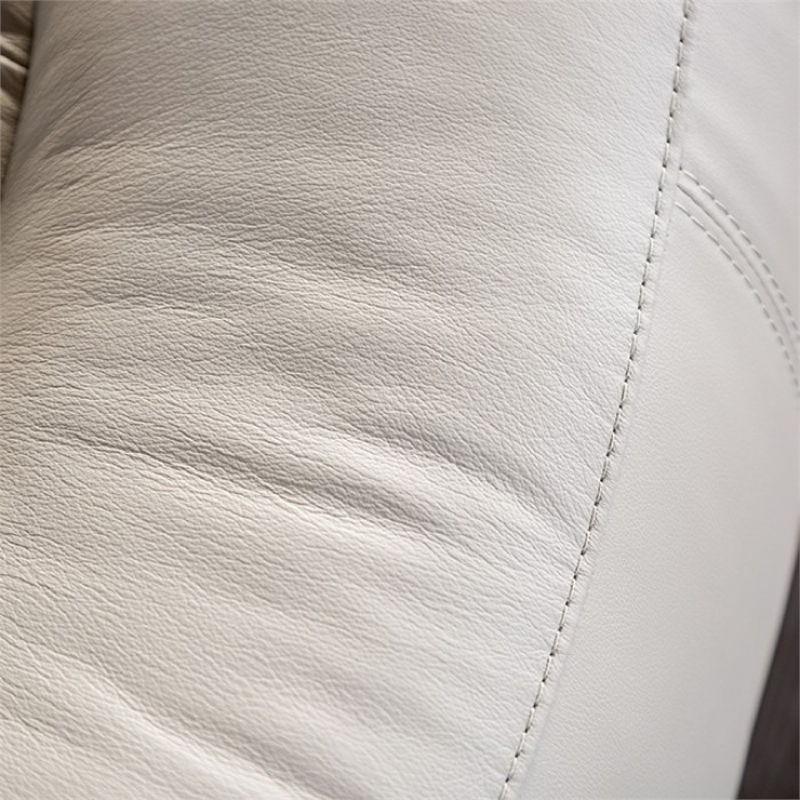 Larus Manual Recliner Chair-Pillow Top Arms-Off White Leather Match
