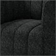 Hery Accent Armchair- 36 Inch- Black Boucle- Vertical Channel Tufted