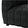 Hery Accent Armchair- 36 Inch- Black Boucle- Vertical Channel Tufted