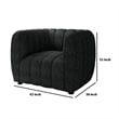 Hery Accent Armchair- 36 Inch- Black Boucle- Vertical Channel Tufted