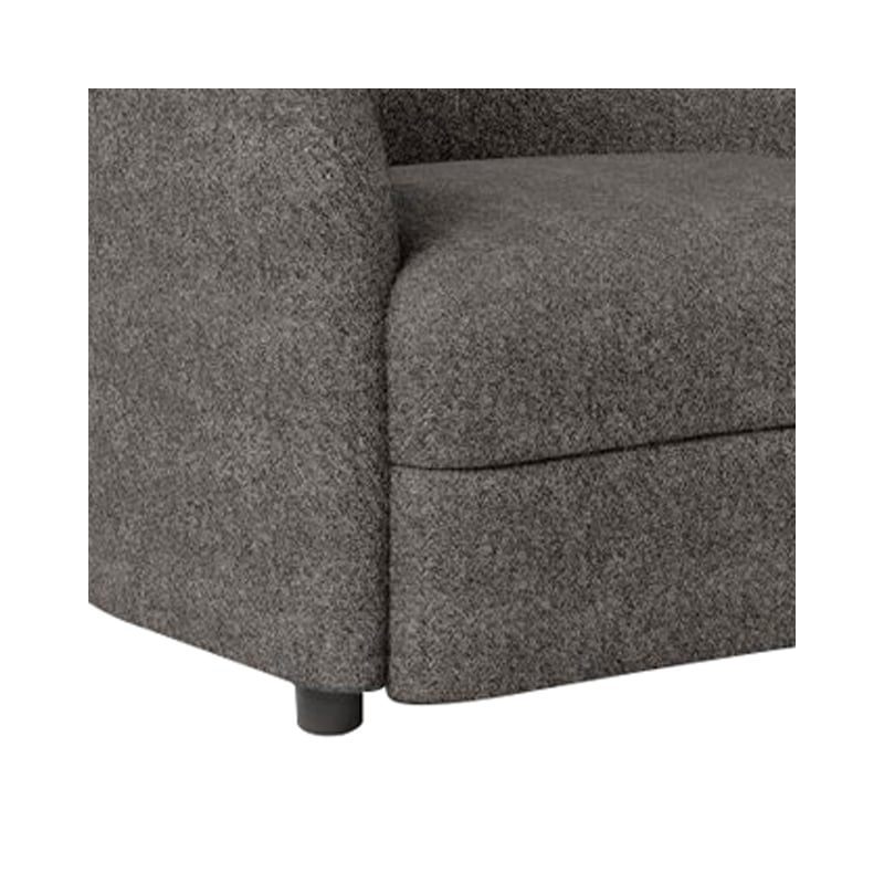 Srey Accent Chair- 37 Inch- Plush Gray Boucle- Curved Kidney Shape
