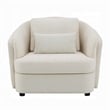 Riku Accent Armchair- 2 Lumbar Pillows- Soft Beige Linen Seating