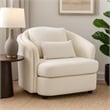 Riku Accent Armchair- 2 Lumbar Pillows- Soft Beige Linen Seating