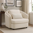 Riku Accent Armchair- 2 Lumbar Pillows- Soft Beige Linen Seating