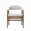 Dari Side Dining Chair Set of 2- Gray Fabric- Dark Walnut Brown Wood