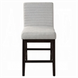 Eyna Counter Height Chair Set of 2- Gray Linen- Espresso Brown Wood