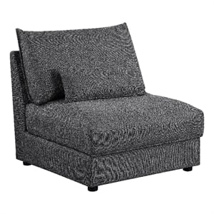 Ash 35 Inch Armless Accent Sofa Chair with Cushions- Modular- Gray Black