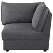 Ash 37 Inch Corner Accent Sofa Armchair with Cushions- Modular- Gray Black