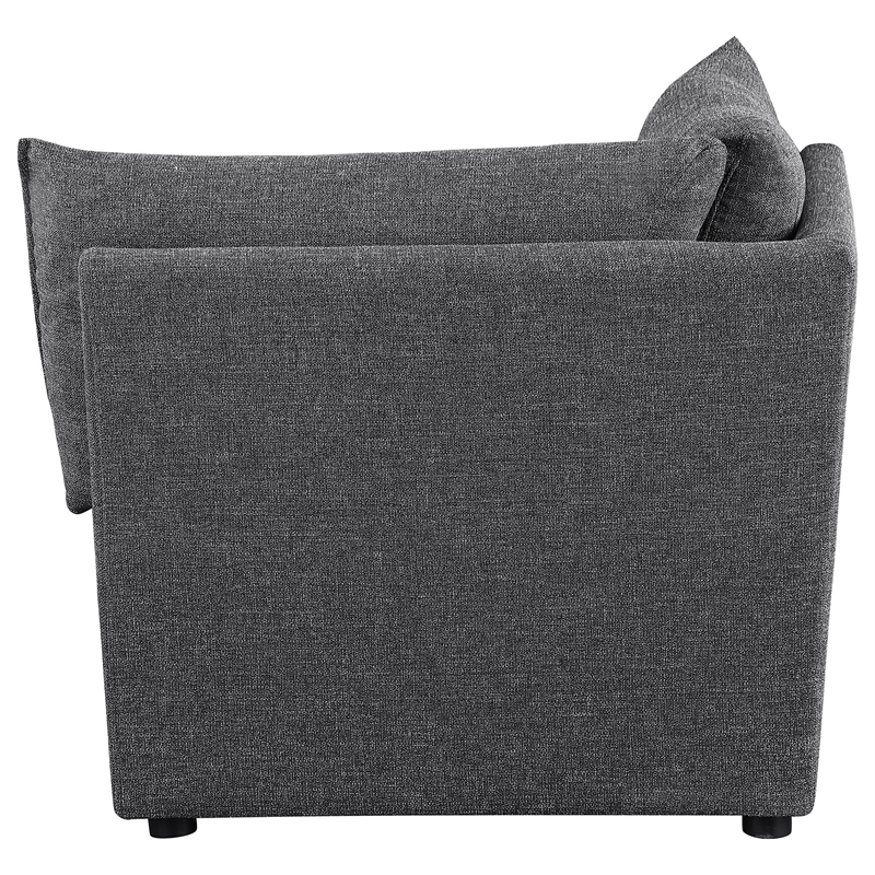 Ash 37 Inch Corner Accent Sofa Armchair with Cushions- Modular- Gray Black