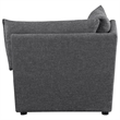 Ash 37 Inch Corner Accent Sofa Armchair with Cushions- Modular- Gray Black