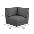 Ash 37 Inch Corner Accent Sofa Armchair with Cushions- Modular- Gray Black