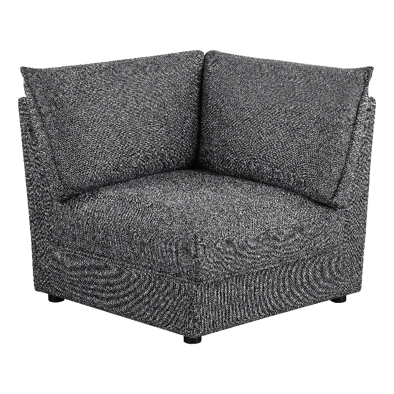 Ash 37 Inch Corner Accent Sofa Armchair with Cushions- Modular- Gray Black