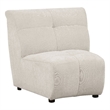 Hia Modular Armless Sofa Chair- Low Profile- Tufted Ivory White Silk Fabric