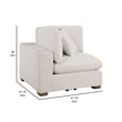 Lahe Modular Corner Sofa Chair- Brown Tapered Legs- Ivory White Fabric