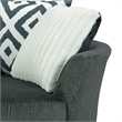 Laila Swivel Accent Chair- 3 Throw Pillows- Round Back Dark Gray Chenille