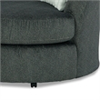 Laila Swivel Accent Chair- 3 Throw Pillows- Round Back Dark Gray Chenille