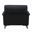Bernie Accent Chair- Black Top Grain Leather- Bronze Metal- 43 Inch