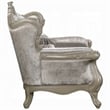Bertha Accent Chair- European Ornate Carved Beige- Champagne Wood