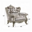 Bertha Accent Chair- European Ornate Carved Beige- Champagne Wood