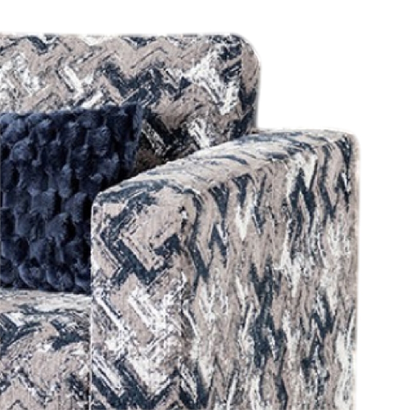 Harie Accent Club Chair- 1 Throw Pillow- Light Gray Chenille Pattern