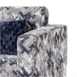 Harie Accent Club Chair- 1 Throw Pillow- Light Gray Chenille Pattern