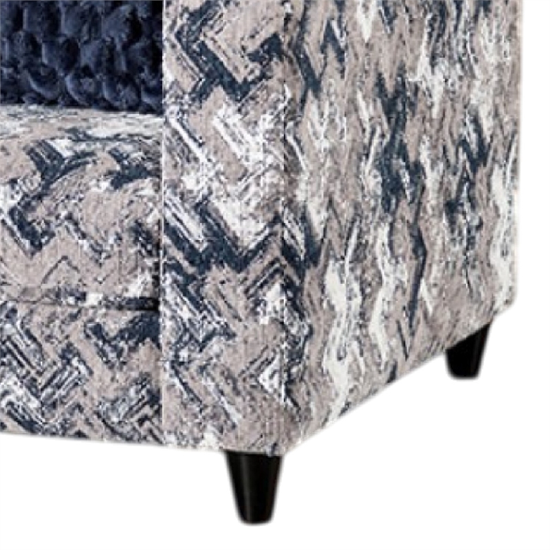 Harie Accent Club Chair- 1 Throw Pillow- Light Gray Chenille Pattern