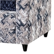 Harie Accent Club Chair- 1 Throw Pillow- Light Gray Chenille Pattern