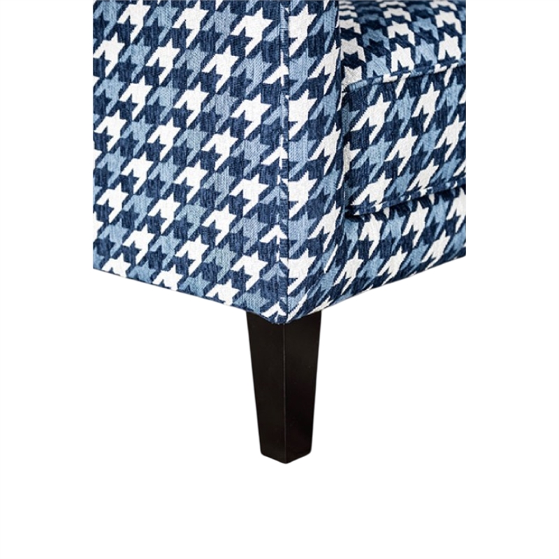 Colin Accent Club Chair- Throw Pillow- Gray Blue Houndstooth Polyester