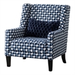 Colin Accent Club Chair- Throw Pillow- Gray Blue Houndstooth Polyester