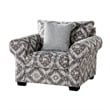 Berrie Accent Chair- 1 Throw Pillow- Geometric Gray White Polyester