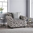 Berrie Accent Chair- 1 Throw Pillow- Geometric Gray White Polyester