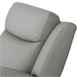 Cobe Manual Recliner Chair- Solid Wood and Soft Top Grain Gray Leather