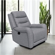 Clair Manual Recliner Chair with Scrolled Arms- Wood Frame- Gray Fabric