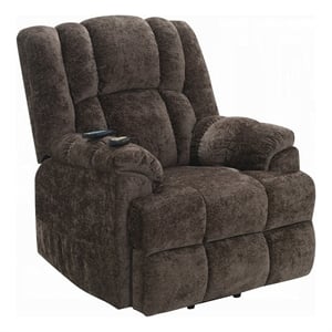 Cassy Power Recliner Chair with Lift- Heating- Massage- Brown Velvet