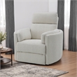 Siri Swivel Glider Recliner Chair- Plush Beige Boucle- Soft Cushioned