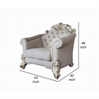 Antoine Accent Chair- 2 Pillows- Tufted Ivory- Antique Pearl White