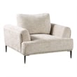Batty Accent Chair- Light Brown Chenille- Attached Adjustable Back