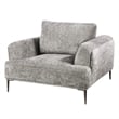 Batty Accent Club Chair- Gray Chenille Attached Adjustable Back Pillow