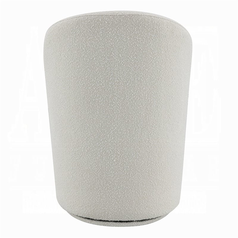 Accent Chair Set of 2- 360 Degree Swivel Rotation- Beige White Boucle
