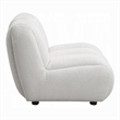Nela Lounge Sofa Chair- Modern Bubble Silhouette- White Linen 42 Inch