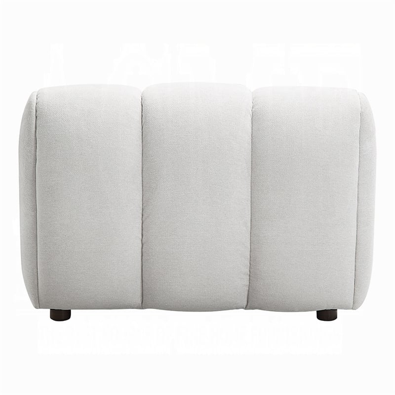 Nela Lounge Sofa Chair- Modern Bubble Silhouette- White Linen 42 Inch