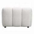 Nela Lounge Sofa Chair- Modern Bubble Silhouette- White Linen 42 Inch